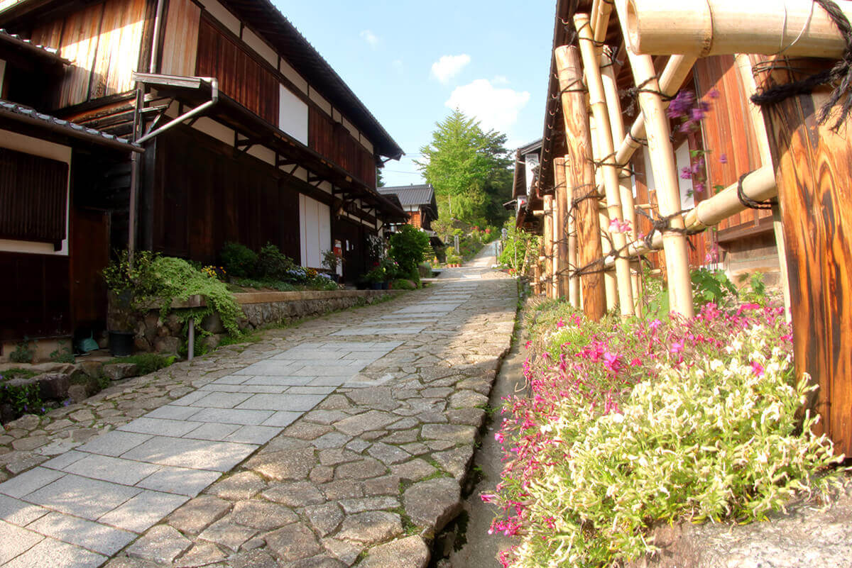 The old stone-paved street