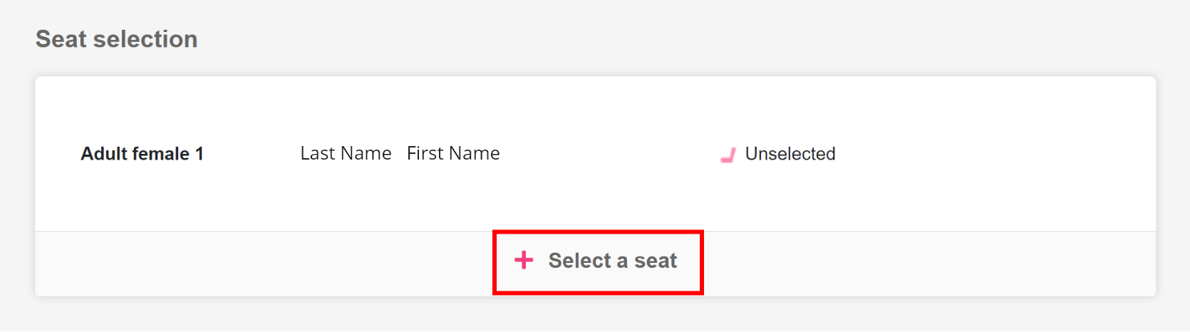 Select a seat.