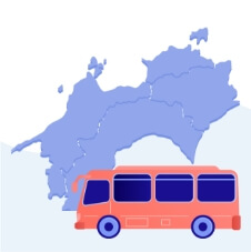 시코쿠 내 7개 노선버스를 무제한 탑승